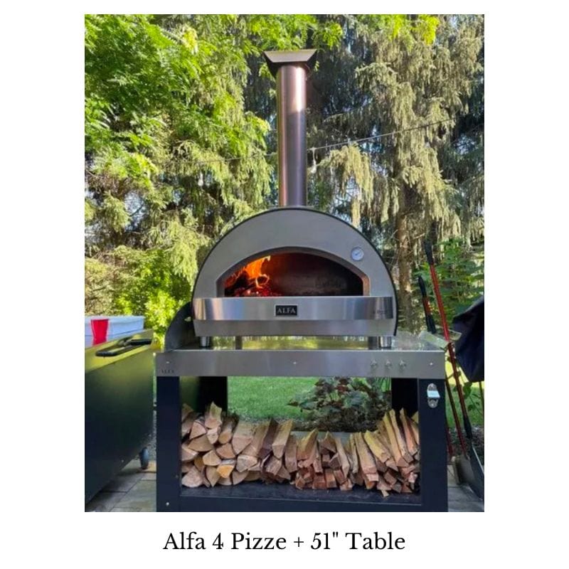 Alfa 4 Pizze Oven on top of the 51&quot; Table