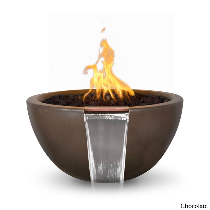 Luna Concrete GFRC Fire and Water Bowl Chocolate