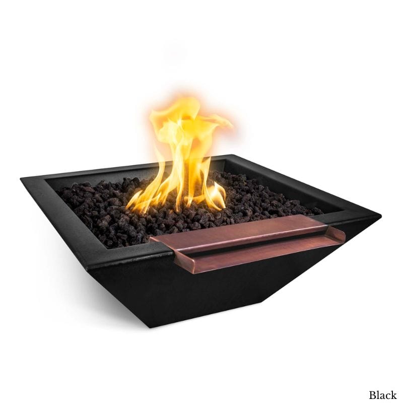 Maya Fire &amp; Wide Spill Water Bowl - Concrete Black