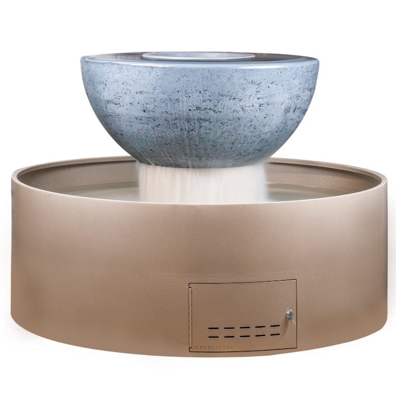 The Outdoor Plus 60" Sedona 360° Fire and Water Bowl is a gorgeous self-contained fire & water bowl 