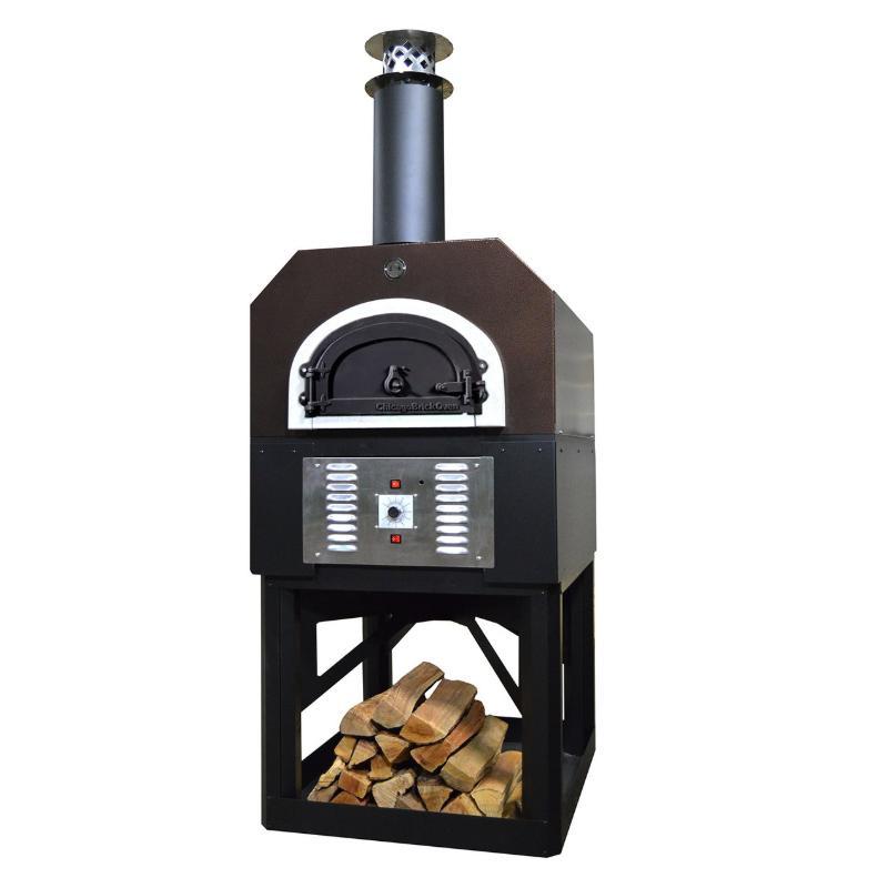 Copper Chicago Brick Oven CBO-750 Hybrid Gas and Wood Fired Pizza Oven on Stand