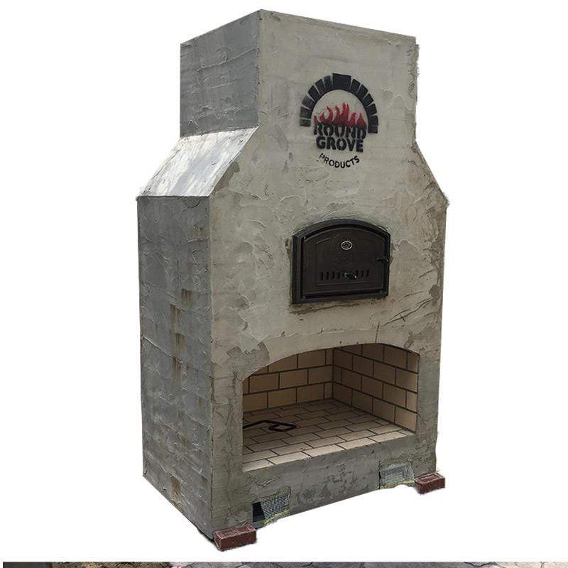 Round Grove Fireplace with Pizza Oven Combo Kit