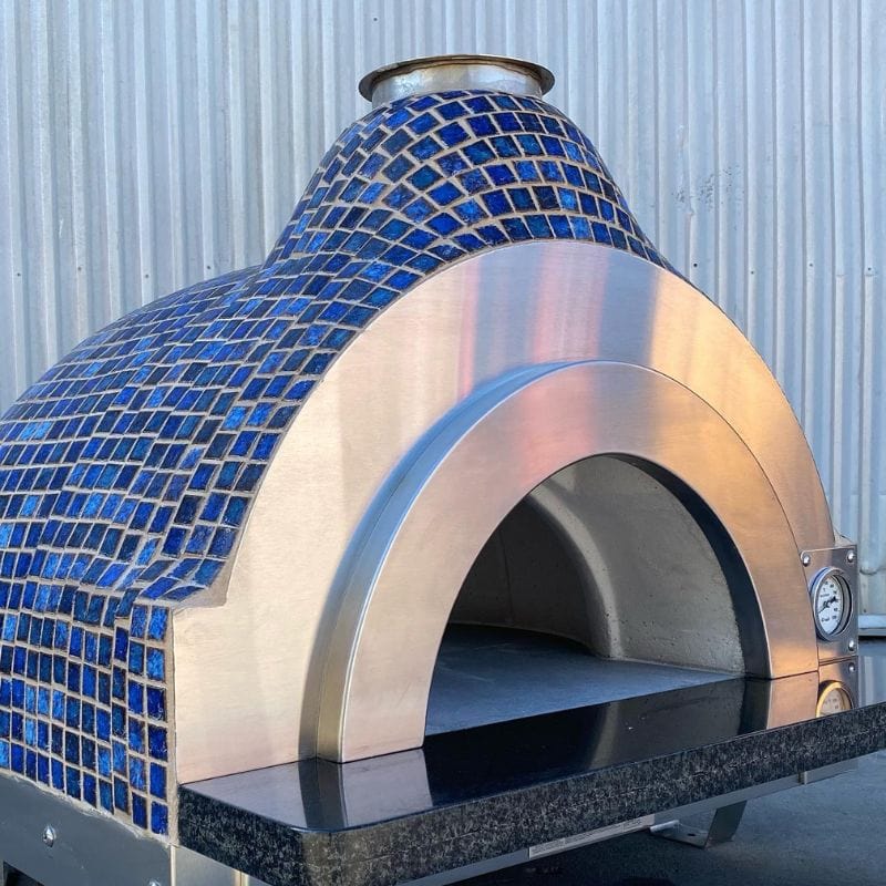 Earthstone Ovens Model 60-PA-CT Wood Fired Countertop Oven with Blue Tiles