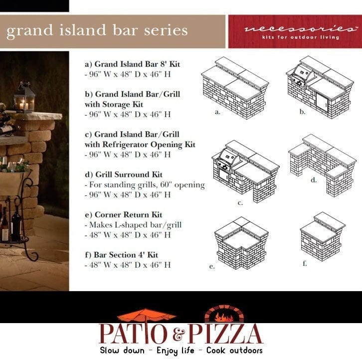 Grand Island Bar Series Rockwood Necessories Kits for Outdoor Living