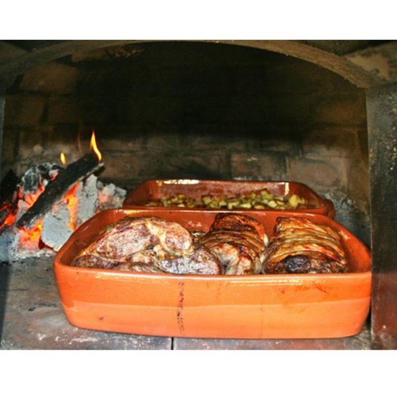 Meat and Veggies Cooked Inside a Ventura Brick Pizza Oven