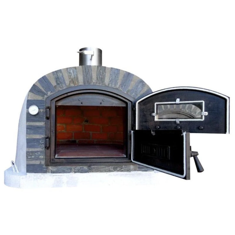 Lisboa PREMIUM Brick Pizza Oven Stone Arch Doors Open