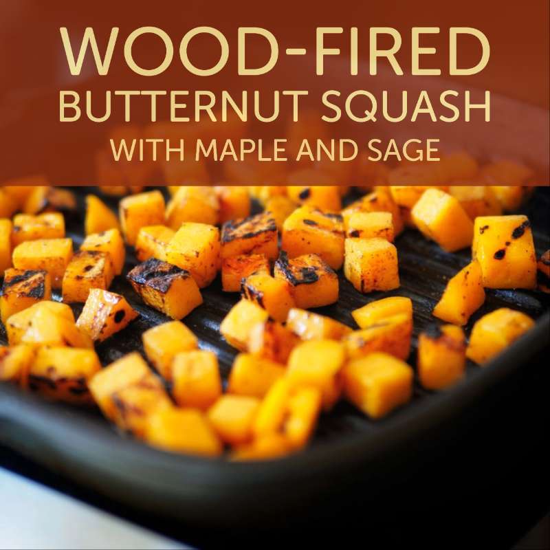 Butternut Squash baking in wood-fired oven