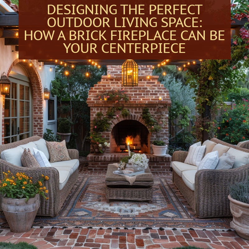 Outdoor Brick Fireplace Centrepiece
