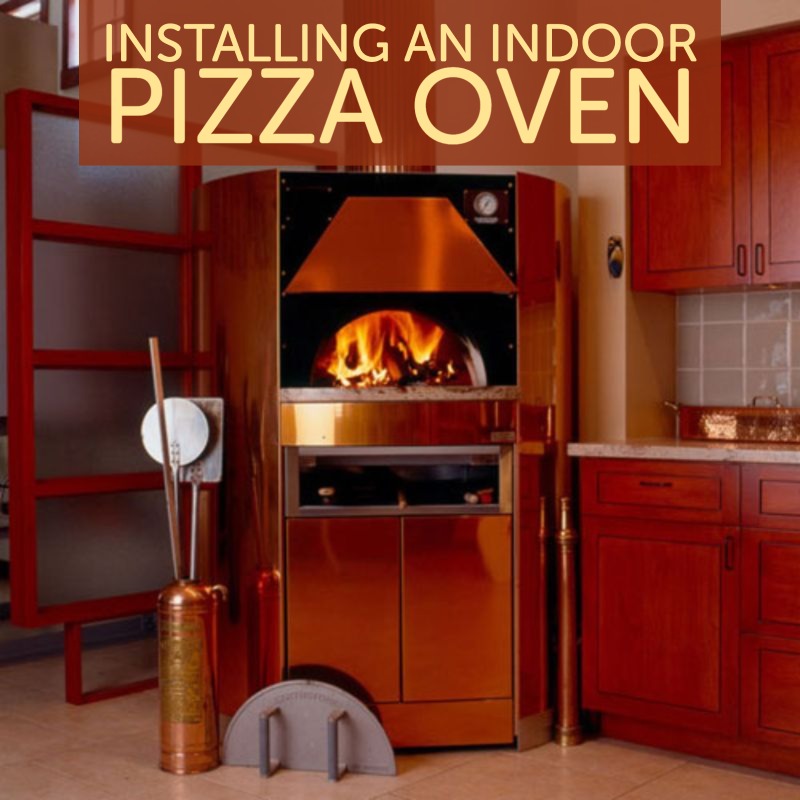 Indoor gas pizza oven in kitchen