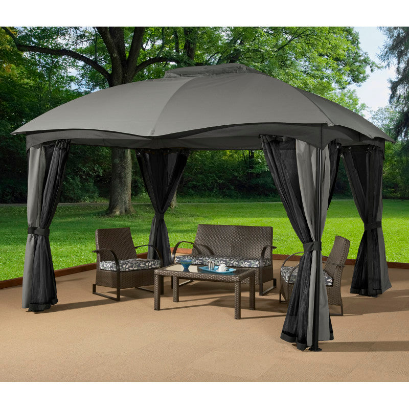 Soft top gazebo by Sogag covering patio furniture