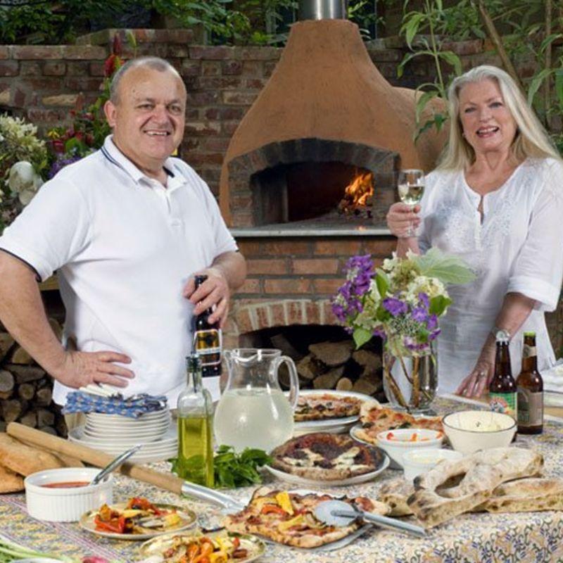 Outdoor cooking with a pizza oven kit