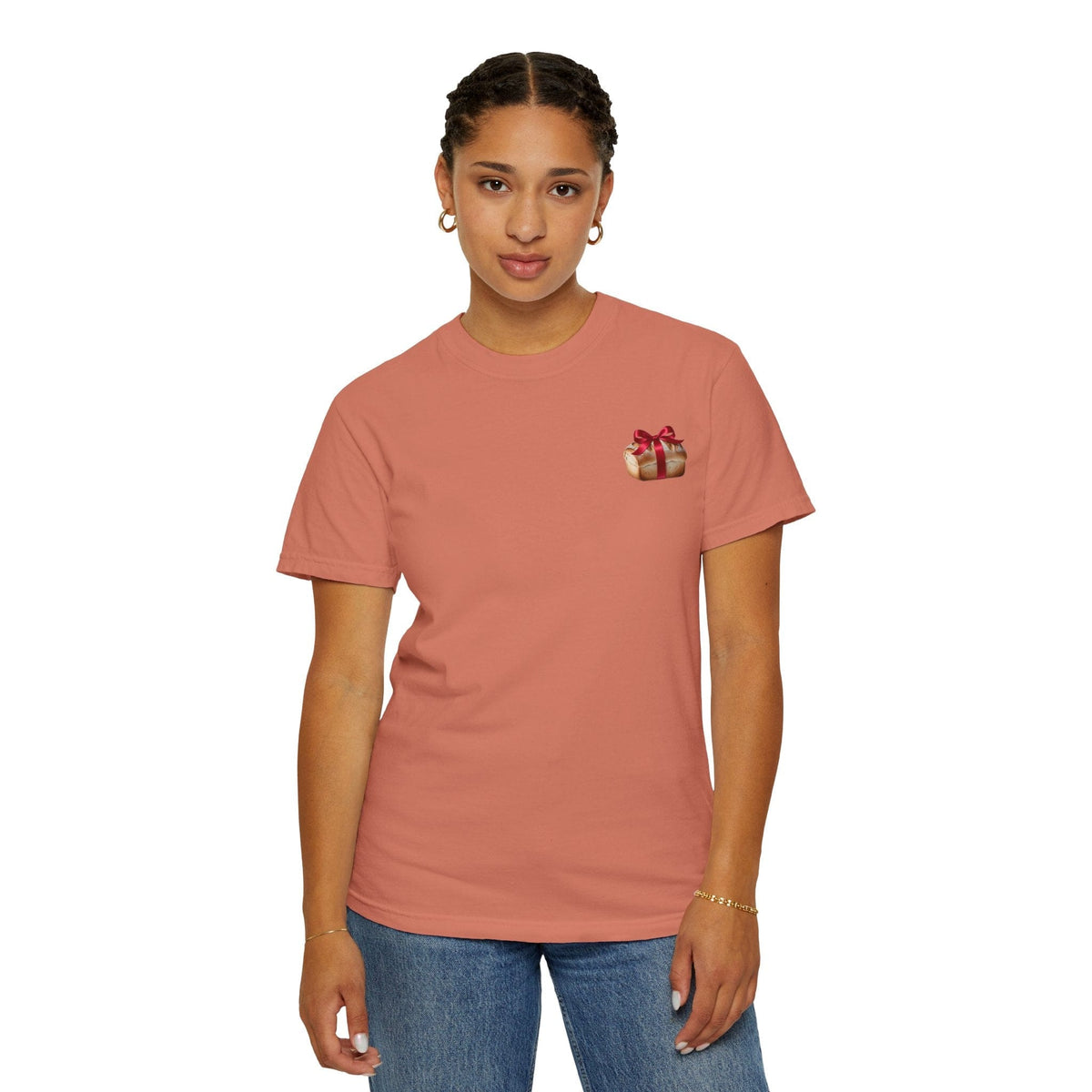 Gift of Love T-Shirt - Unisex Garment-Dyed Tee with Heart and Bread Design