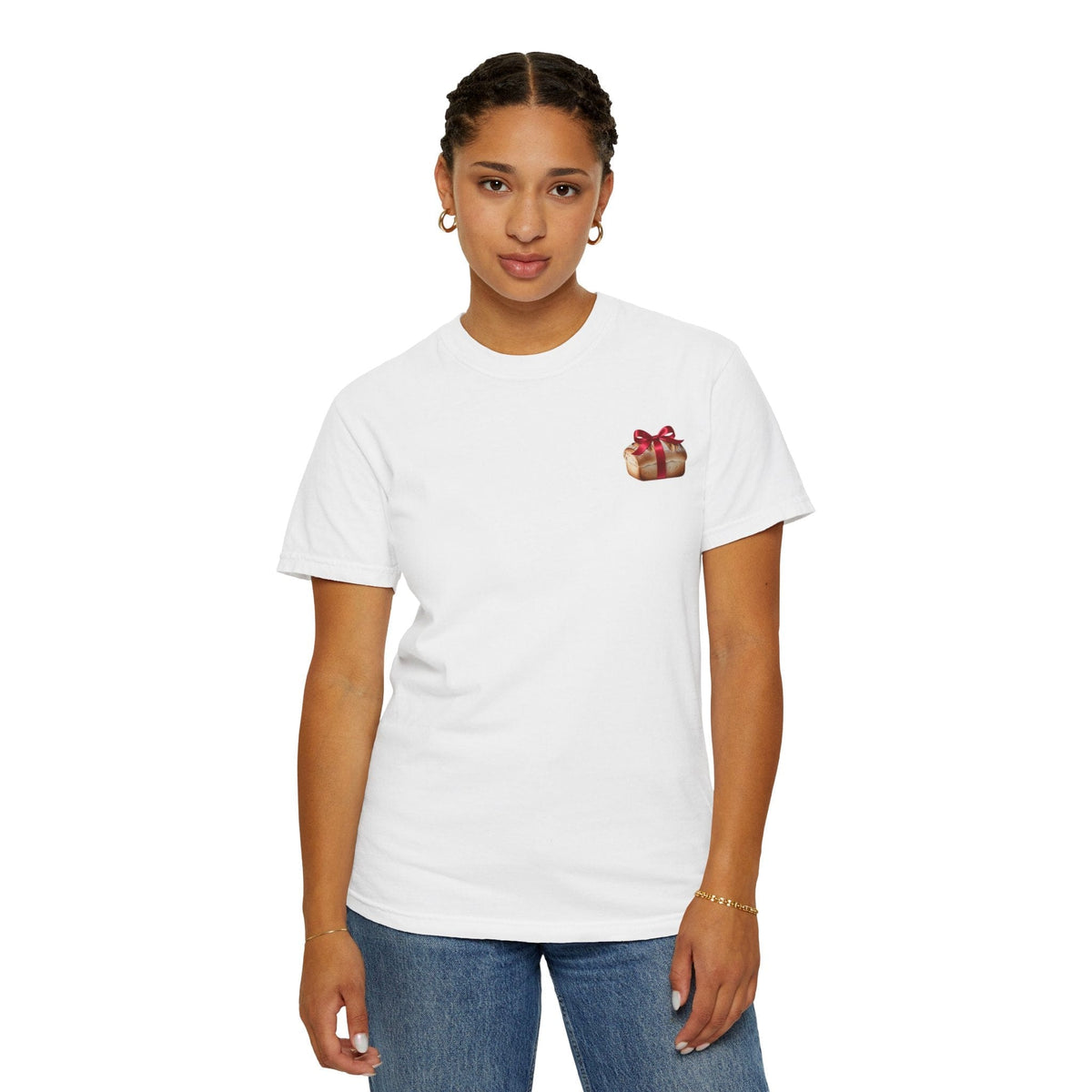 Gift of Love T-Shirt - Unisex Garment-Dyed Tee with Heart and Bread Design