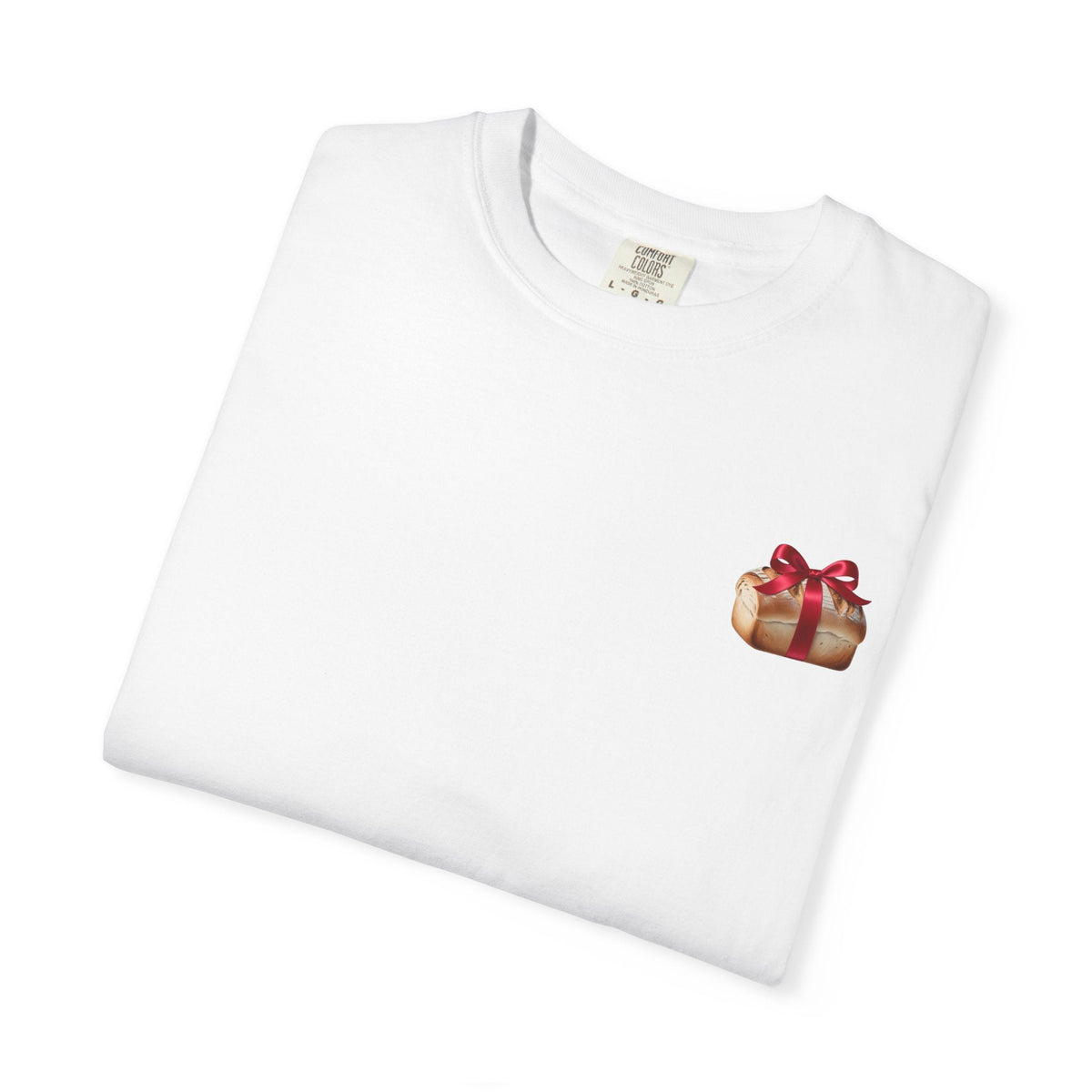 Gift of Love T-Shirt - Unisex Garment-Dyed Tee with Heart and Bread Design