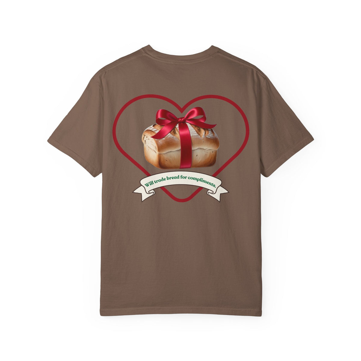Gift of Love T-Shirt - Unisex Garment-Dyed Tee with Heart and Bread Design