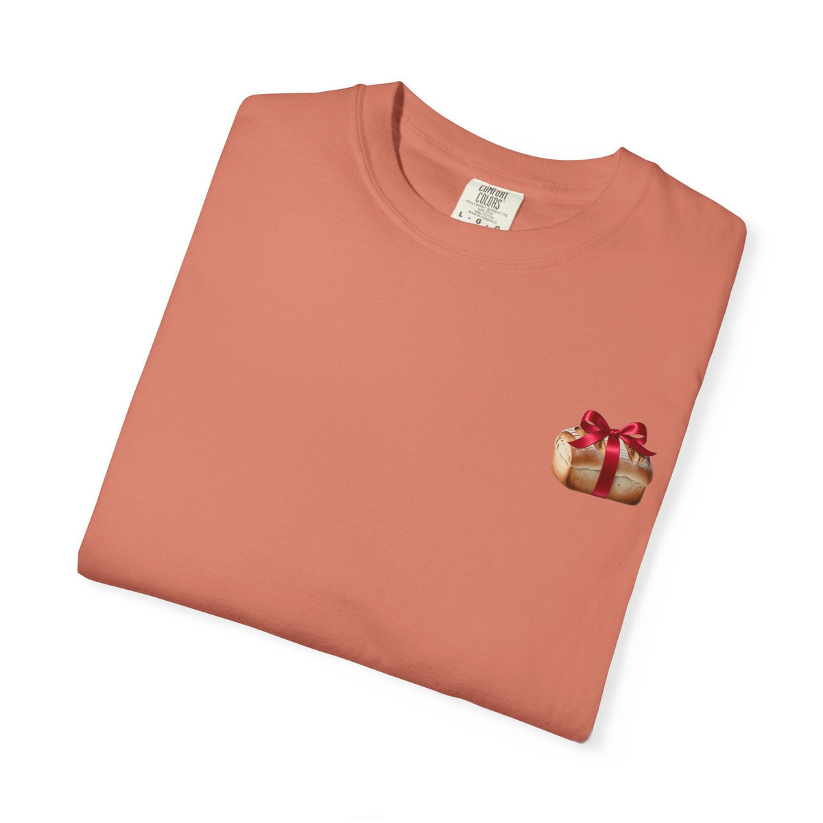 Gift of Love T-Shirt - Unisex Garment-Dyed Tee with Heart and Bread Design
