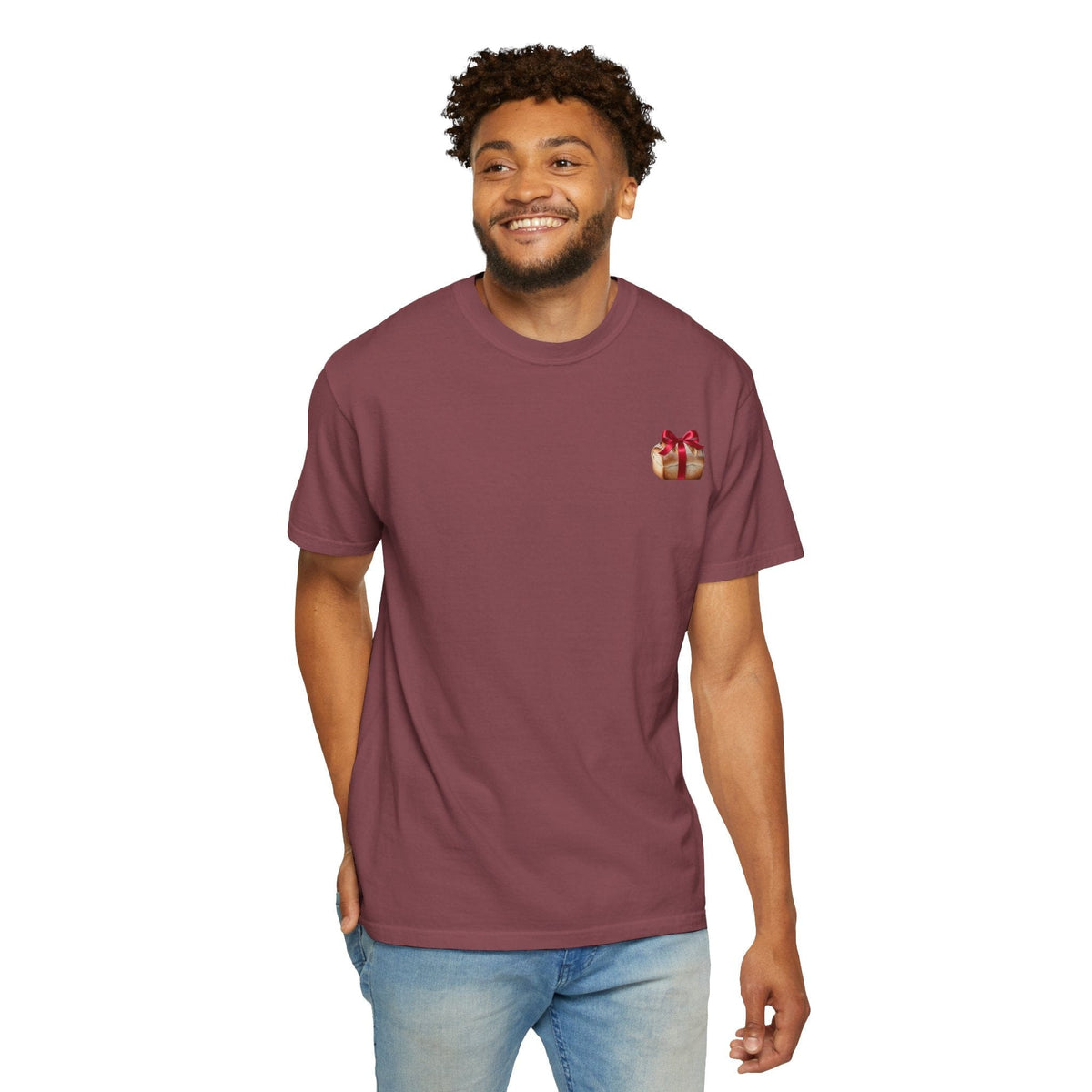 Gift of Love T-Shirt - Unisex Garment-Dyed Tee with Heart and Bread Design