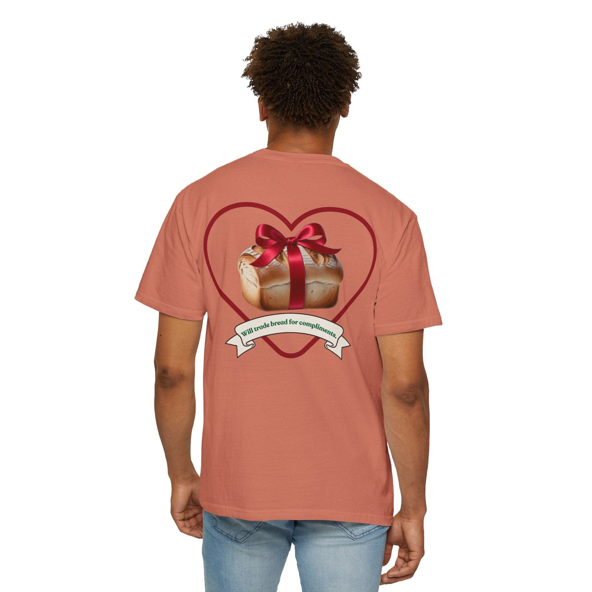 Gift of Love T-Shirt - Unisex Garment-Dyed Tee with Heart and Bread Design