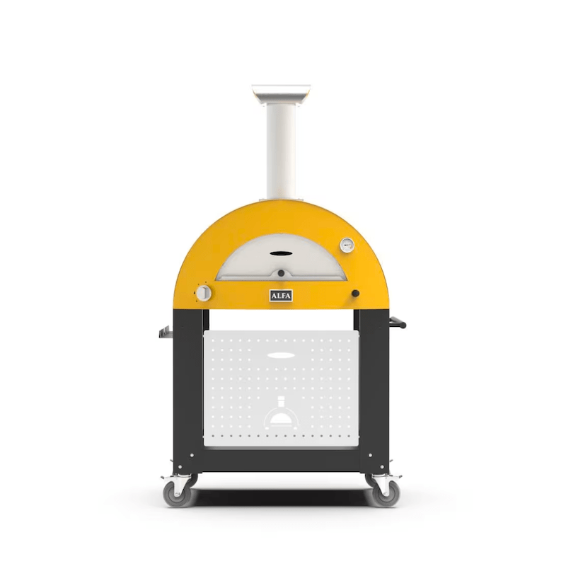 Yellow Alfa MODERNO 2 Pizze Gas Oven with Base