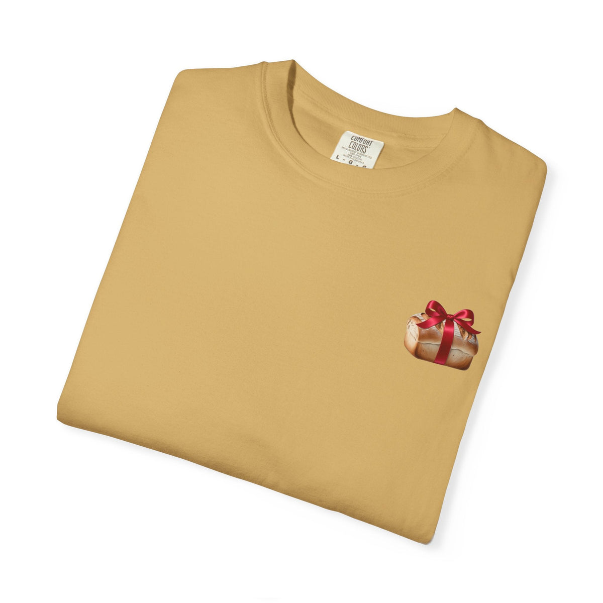 Gift of Love T-Shirt - Unisex Garment-Dyed Tee with Heart and Bread Design
