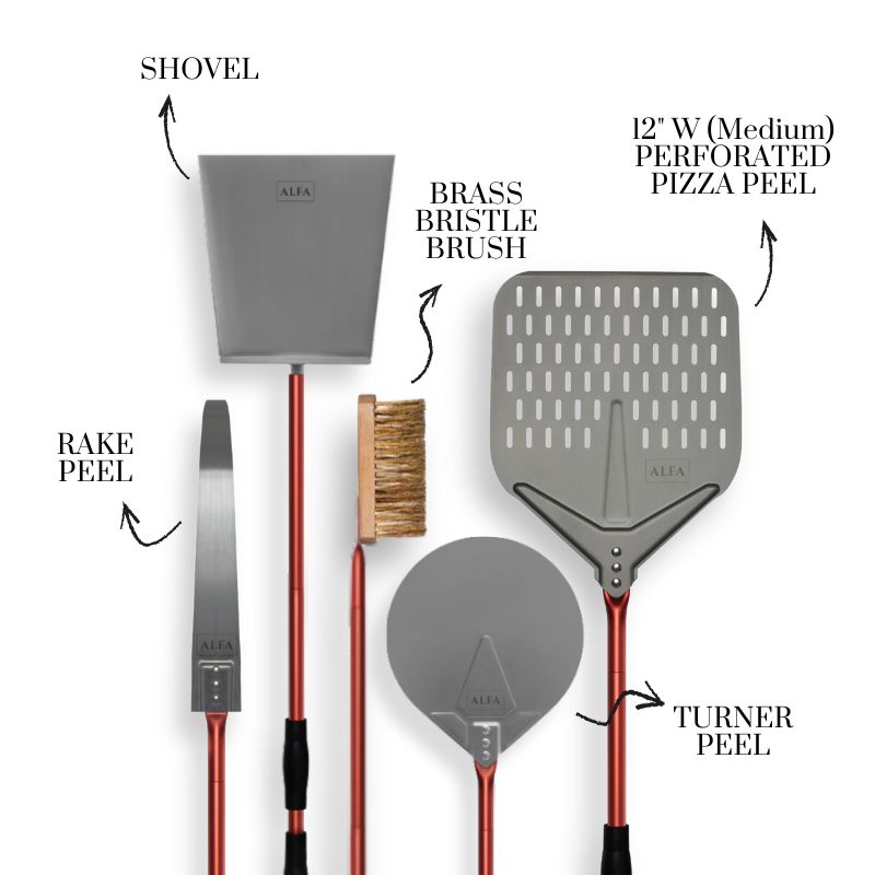 Patio and Pizza Bundle: Allegro Oven, Peel Set, Cooking Wood, Cover, and Fire Starter