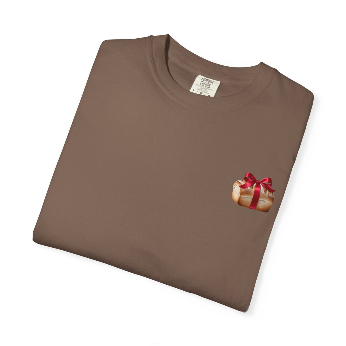 Gift of Love T-Shirt - Unisex Garment-Dyed Tee with Heart and Bread Design