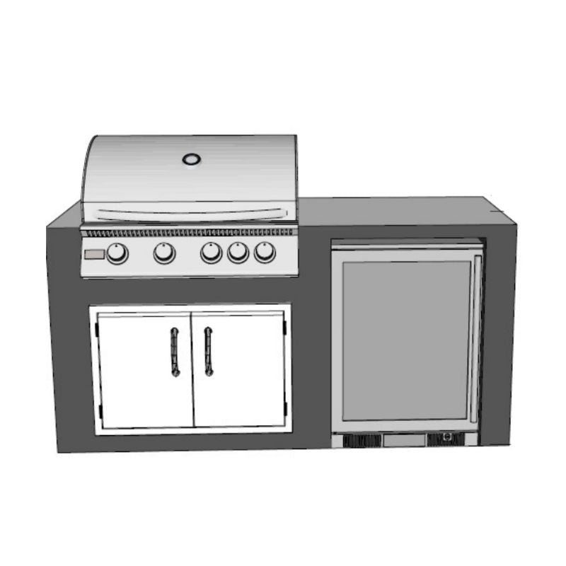 6-ft Outdoor Kitchen Island