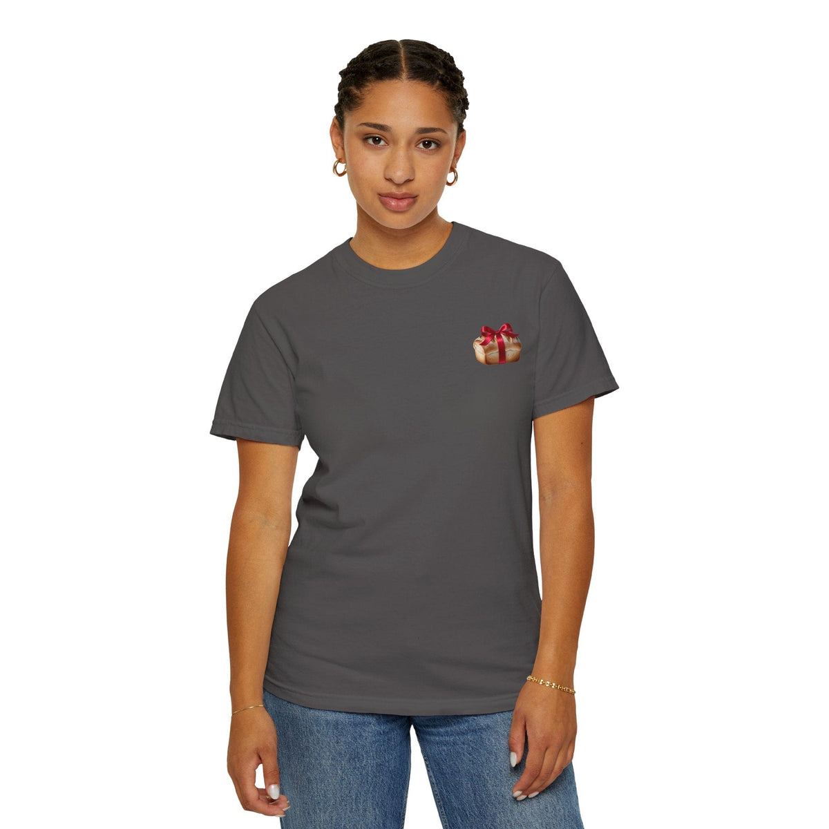 Gift of Love T-Shirt - Unisex Garment-Dyed Tee with Heart and Bread Design