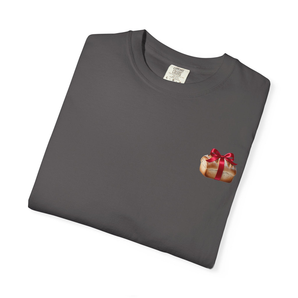 Gift of Love T-Shirt - Unisex Garment-Dyed Tee with Heart and Bread Design