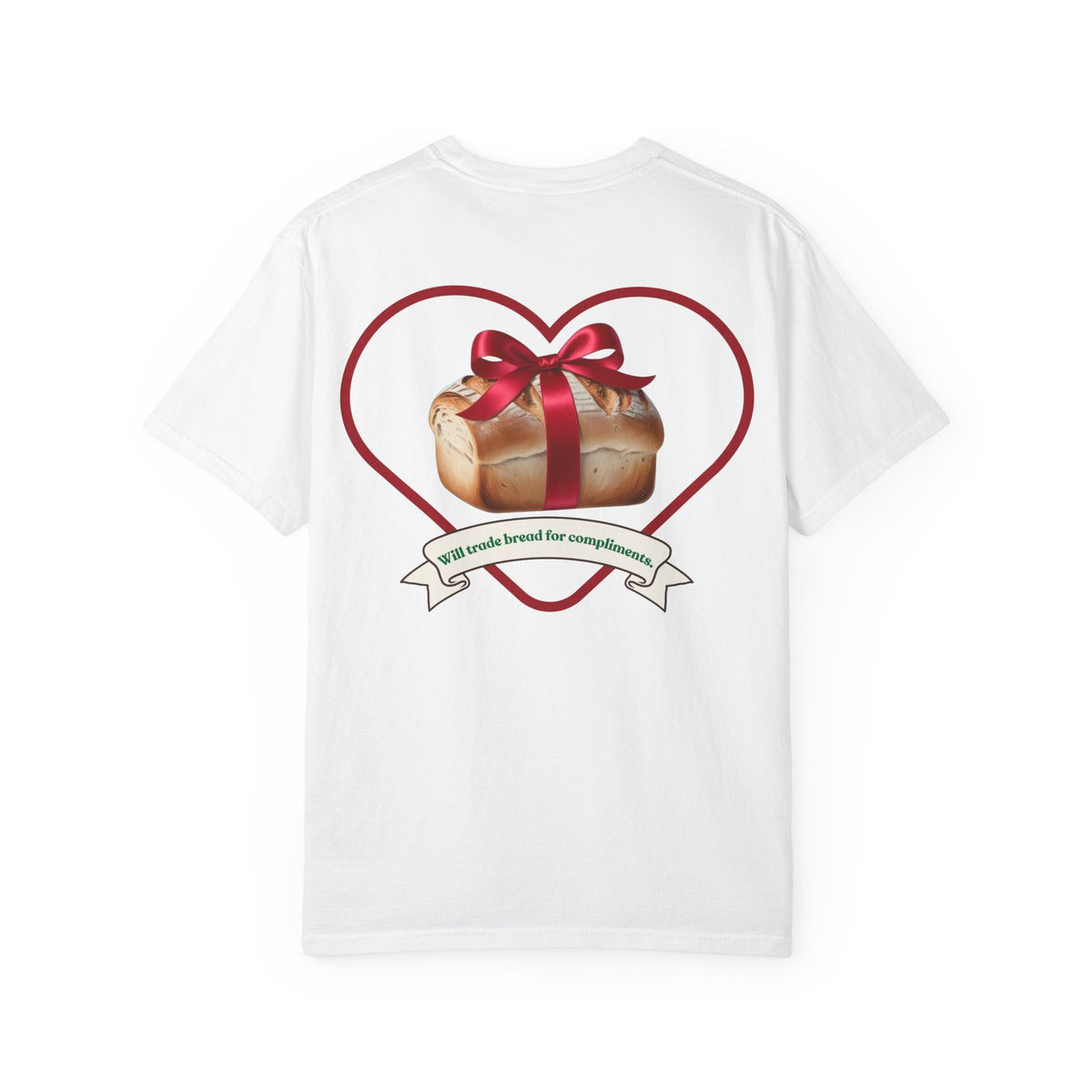 Gift of Love T-Shirt - Unisex Garment-Dyed Tee with Heart and Bread Design