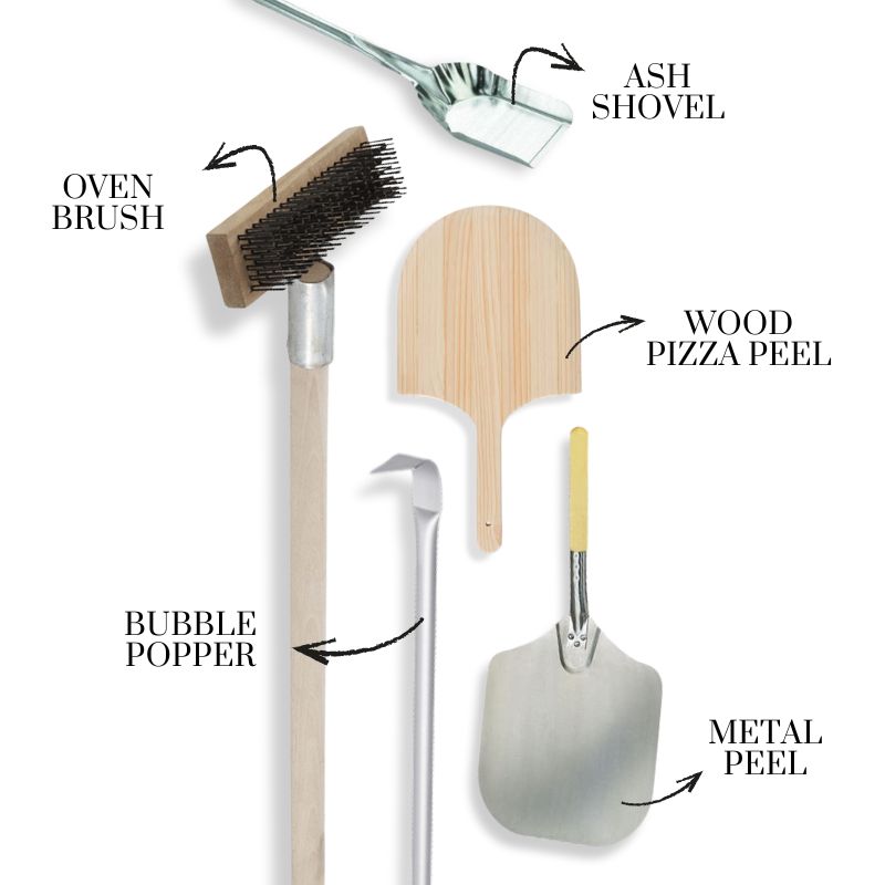 Authentic Pizza Oven Starter Pack Labelled Tools