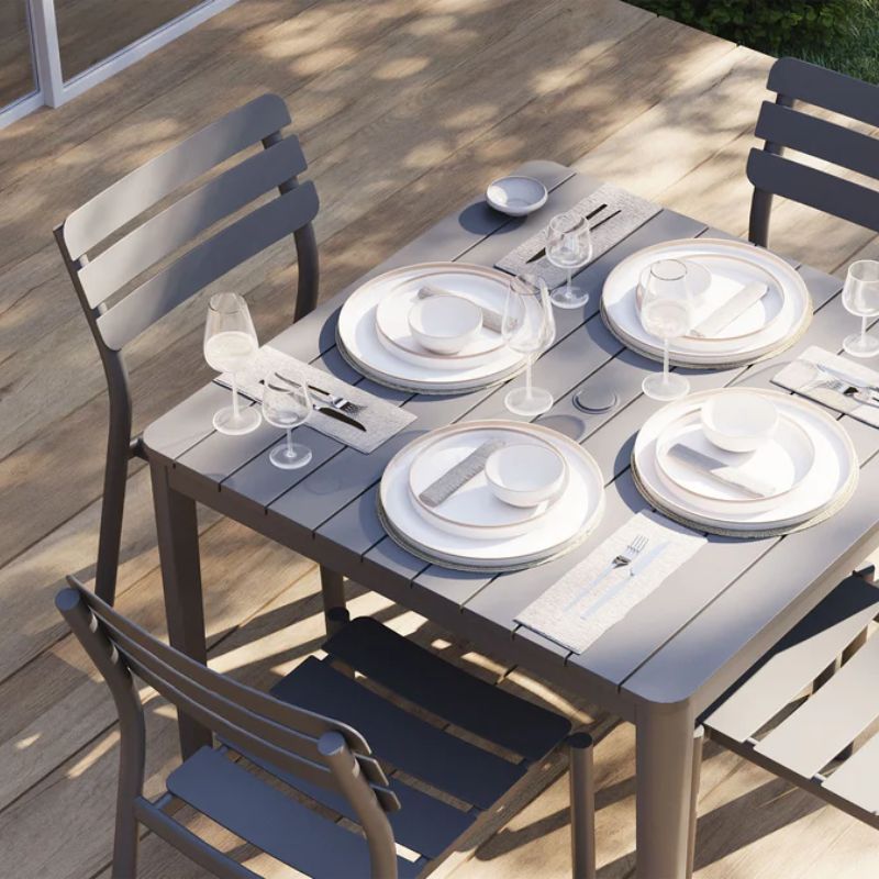 Aluminum Square Outdoor Dining Table Sets