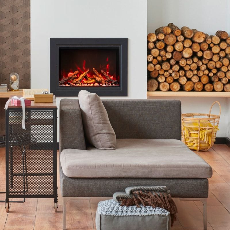 Traditional Electric Fireplace w/Log Set by Amantii