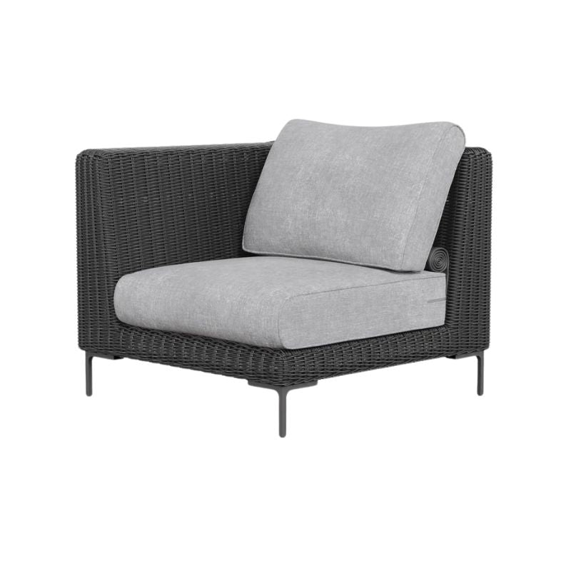 Black Wicker Corner Chair