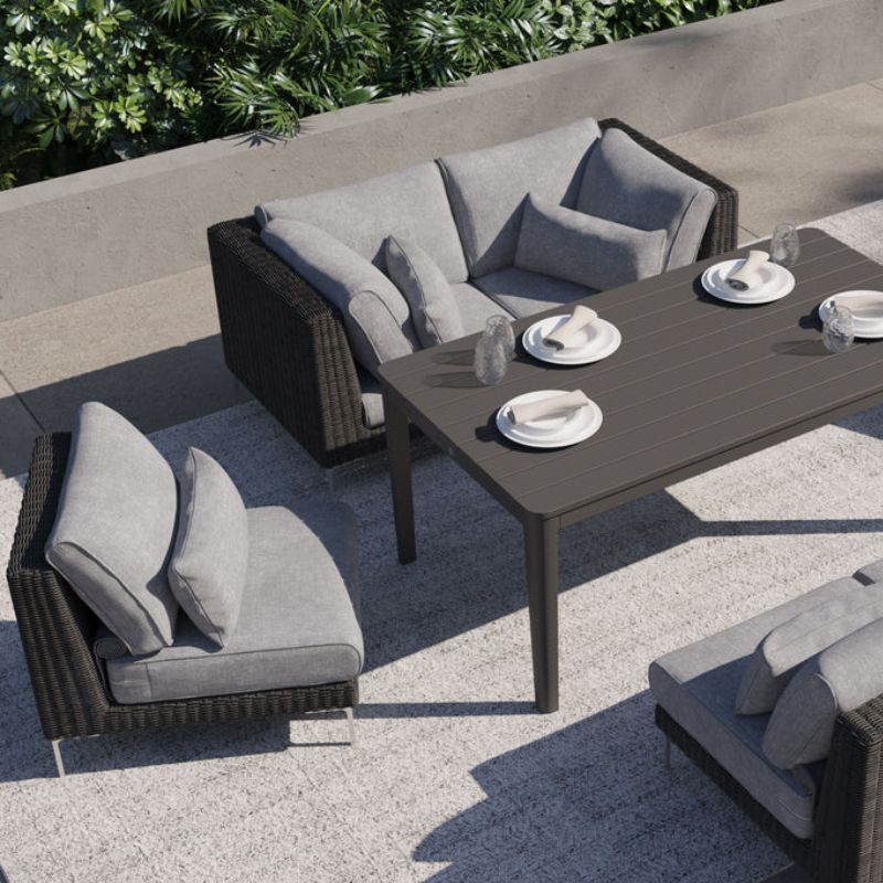 Black Wicker Modular Outdoor Seating