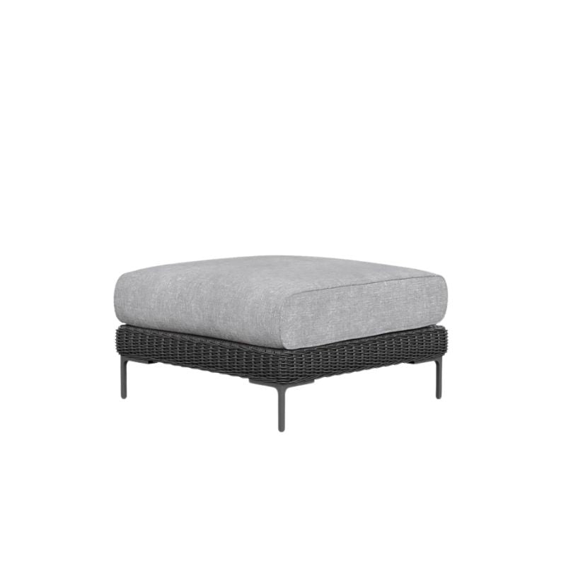 Black Wicker Ottoman