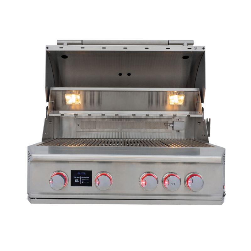 Blaze 4LTE PRO 32in Heavy Duty Stainless Steel Grill with Lid Open