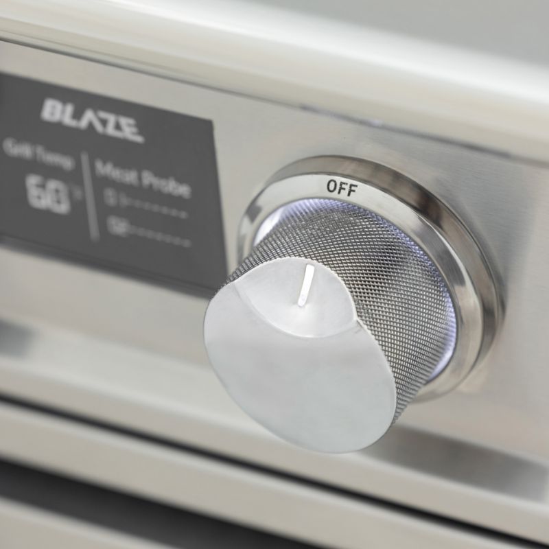 Blaze 4LTE PRO 32in Gas. Grill with Non-slip, knurled knobs featuring LED lights with temperature indicator