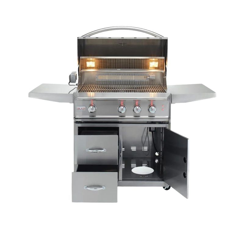 Blaze 34-Inch Professional LUX 3 Burner Freestanding Gas Grill With Rear Infrared Burner
