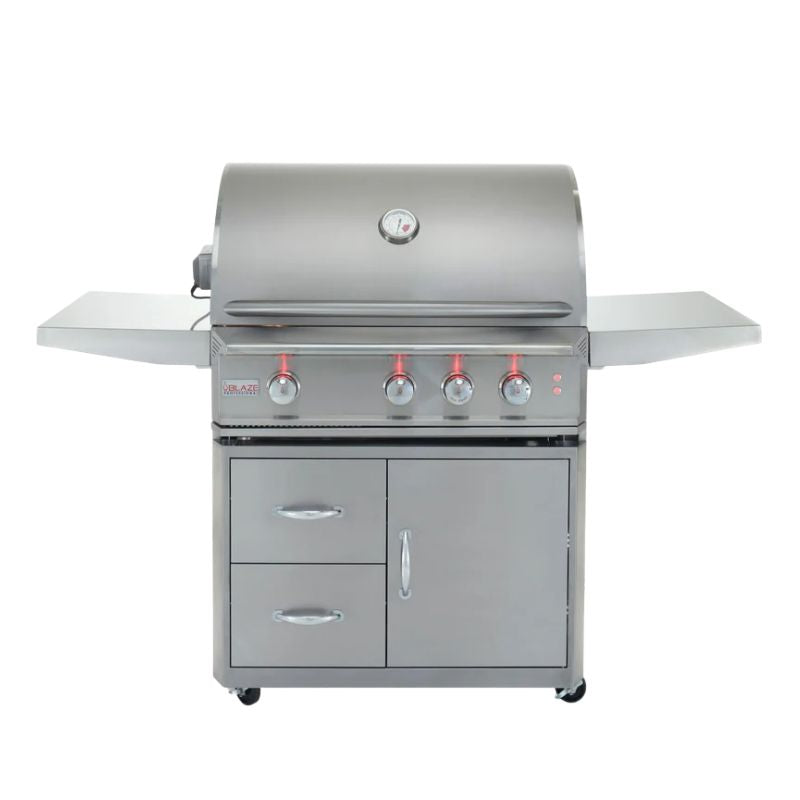 Blaze 34-Inch Professional LUX 3 Burner Freestanding Gas Grill With Rear Infrared Burner