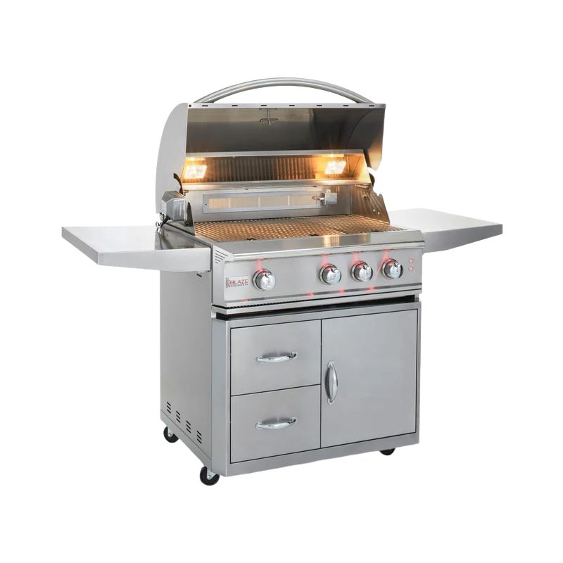 Blaze 34-Inch Professional LUX 3 Burner Freestanding Gas Grill With Rear Infrared Burner