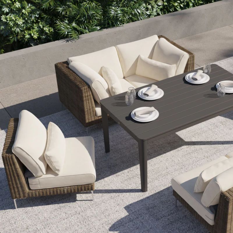 Brown Wicker Modular Outdoor Seating