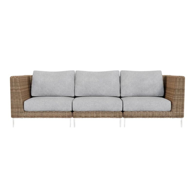 3 Seat Brown Wicker Sofa