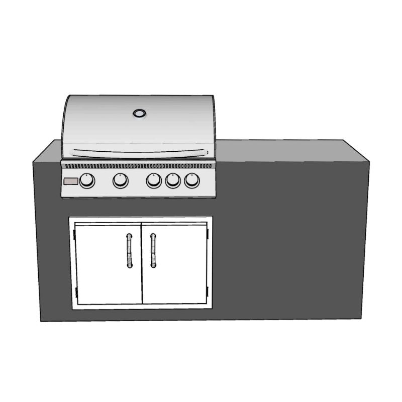 6-ft Outdoor Kitchen Island