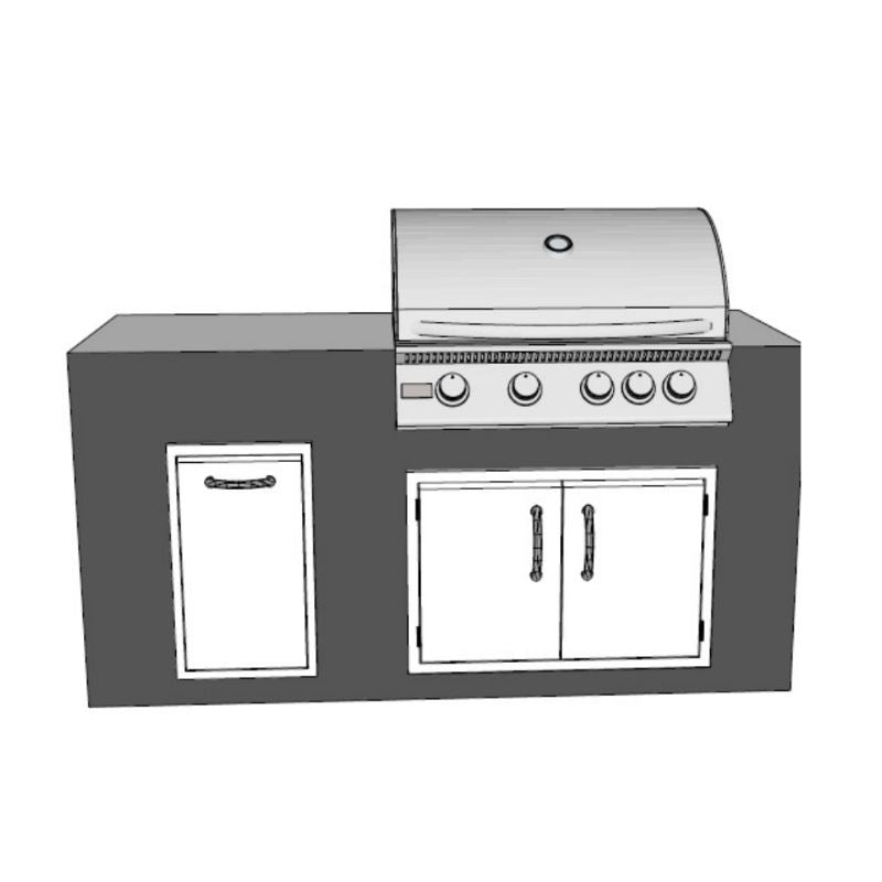 6-ft Outdoor Kitchen Island