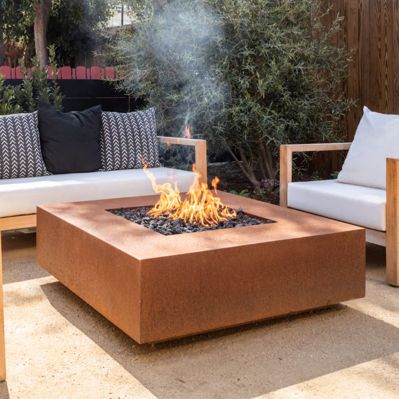 Cabo Square Corten Steel Fire Pit