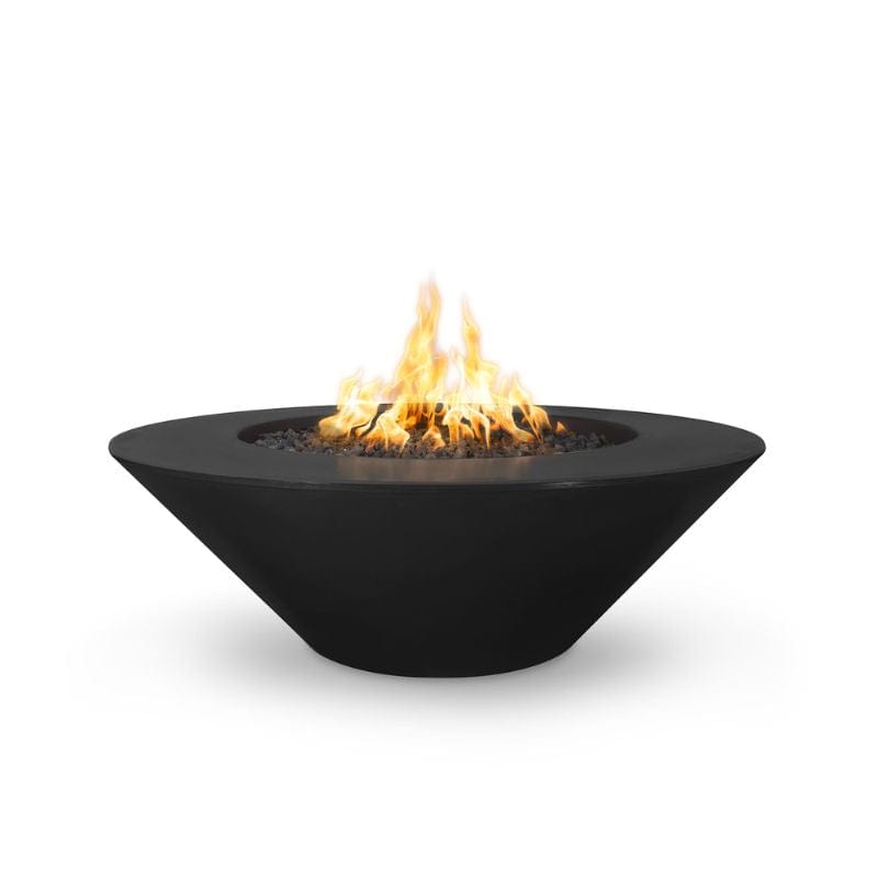 Black Cazo Fire Pit Wide Ledge Concrete