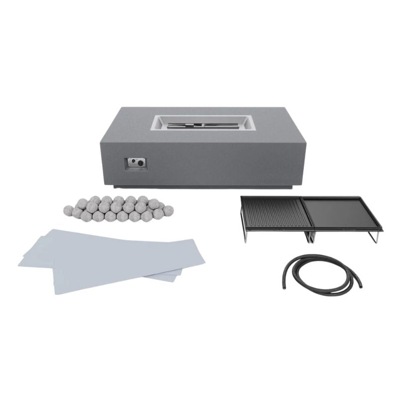 Concrete Fire Pit Table Cooking Set