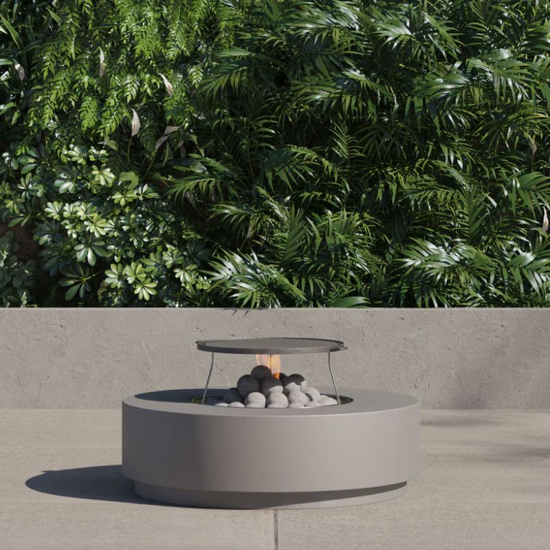 Concrete Fire Pit Table Cooking Set