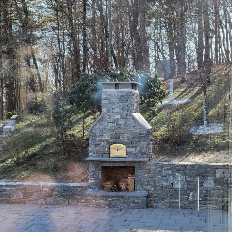 Lisboa Brick Pizza Oven sitting in crate ready to ship from Portugal